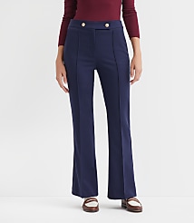 Pintucked Flare Pants in Twill carousel Product Image 2