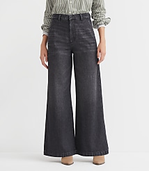 High Rise Trouser Jeans in Washed Black Wash carousel Product Image 2