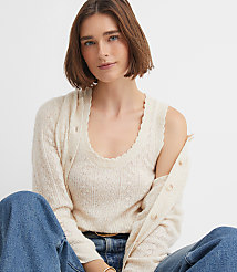 Scalloped Pointelle Sweater Tank Top carousel Product Image 1