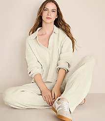 Lou & Grey Heathered Ribbed Collared Sweater carousel Product Image 2