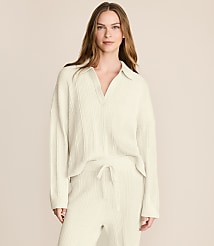 Lou & Grey Heathered Ribbed Collared Sweater carousel Product Image 1