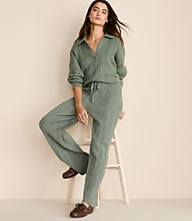 Lou & Grey Ribbed Wide Leg Sweater Pants carousel Product Image 1