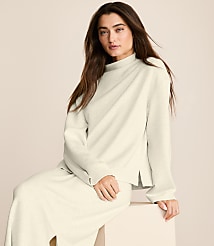 Lou & Grey Heathered Scubasoft Mock Neck Top carousel Product Image 1
