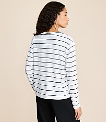 Lou & Grey Striped Essential Modal Long Sleeve Tee carousel Product Image 3