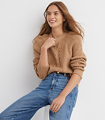 Petite Ribbed Cable Sweater carousel Product Image 1