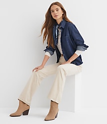 Petite Slim Flare Pants in Corduroy carousel Product Image 1