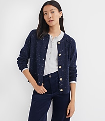 Petite Flecked Saddle Sleeve Cardigan carousel Product Image 1