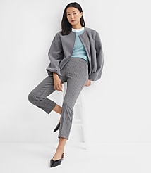 Petite Zip Pocket Straight Pants in Stripe carousel Product Image 1