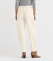 Petite High Rise Barrel Jeans in Ivory carousel Product Image 2