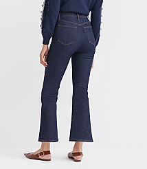 Petite Patch Pocket High Rise Kick Crop Jeans in Classic Rinse Wash carousel Product Image 4