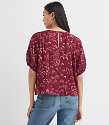 Plume Lace Trim Pintucked Blouse carousel Product Image 3