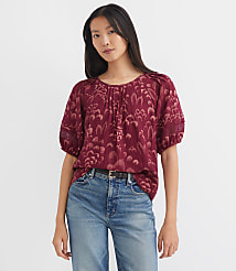 Plume Lace Trim Pintucked Blouse carousel Product Image 1