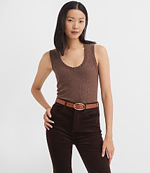 Scalloped Pointelle Sweater Tank Top carousel Product Image 1
