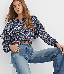 Floral Cape Blouse carousel Product Image 1