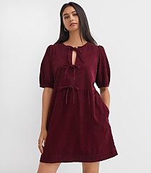 Corduroy Bow Mini Pocket Dress carousel Product Image 2
