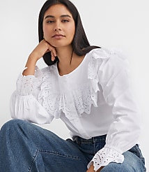 Broderie Ruffle Blouse carousel Product Image 3