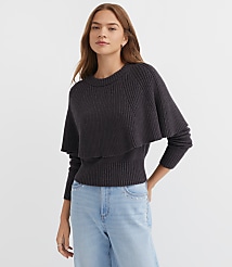 Ribbed Cape Sweater carousel Product Image 1