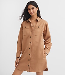 Shirttail Hem Mini Pocket Shirtdress carousel Product Image 2