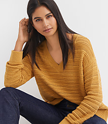 Stitchy V-Neck Sweater carousel Product Image 1