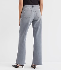 Petite Curvy Mid Rise Relaxed Straight Jeans in Grey carousel Product Image 2