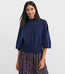 Petite Ribtrim Mock Neck Cape Sweater carousel Product Image 1