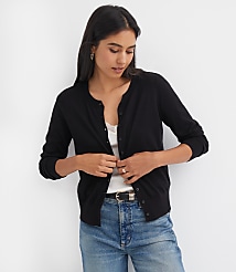 Petite Modern Crew Neck Cardigan carousel Product Image 1