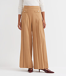 Petite Pleated Ultra Wide Leg Pants in Twill carousel Product Image 2
