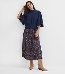Petite Ribtrim Mock Neck Cape Sweater carousel Product Image 3