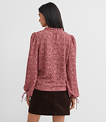 Petite Floral Ruffle Tie Cuff Top carousel Product Image 3
