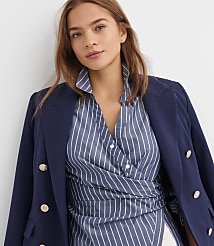 Stripe Side Shirred Poplin Shirt carousel Product Image 1