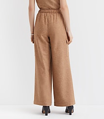 Petite Fluid Pull On Wide Leg Cargo Pants in Herringbone carousel Product Image 4