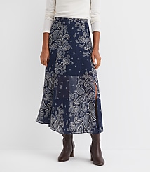 Petite Paisley Chiffon Maxi Skirt carousel Product Image 3