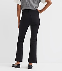 Petite Fresh Cut High Rise Kick Crop Jeans in Jet Black Wash carousel Product Image 3
