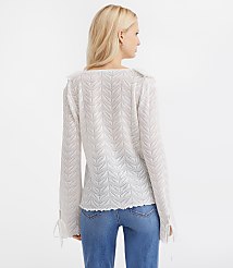 Petite Pointelle Ruffle Tie Cuff Top carousel Product Image 3