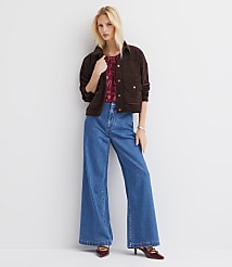 High Rise Trouser Jeans in Bright Mid Indigo Wash carousel Product Image 1