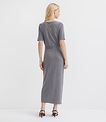 Ribbed Button Trim Midi Dress carousel Product Image 2