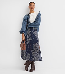 Paisley Chiffon Maxi Skirt carousel Product Image 1