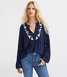 Floral Embroidered Bib Blouse carousel Product Image 2