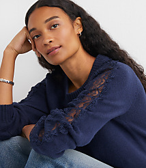 Lace Sleeve Sweater carousel Product Image 1