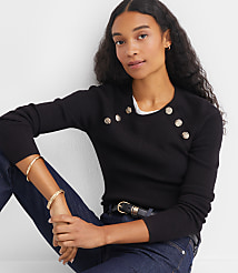 Button Ribbed Raglan Sweater carousel Product Image 1