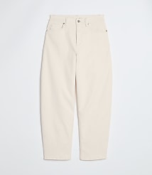 Petite High Rise Barrel Jeans in Ivory carousel Product Image 4