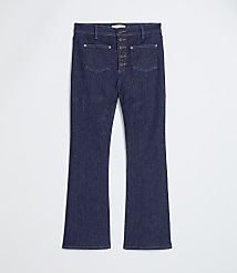 Patch Pocket High Rise Kick Crop Jeans in Classic Rinse Wash carousel Product Image 4
