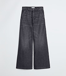 Petite High Rise Trouser Jeans in Washed Black Wash carousel Product Image 4