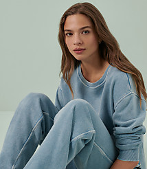 Petite Lou & Grey Denim Washed Sweatshirt carousel Product Image 4