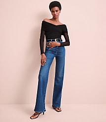 High Rise Relaxed Flare Jeans in Medium Wash carousel Product Image 5