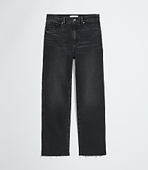 Petite Fresh Cut High Rise Straight Jeans in Washed Black carousel Product Image 4