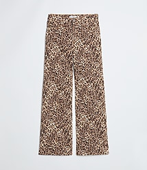 Petite High Rise Wide Leg Jeans in Leopard Print carousel Product Image 4