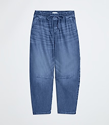 Pull On High Rise Barrel Jeans in Vintage Light Indigo Wash carousel Product Image 4