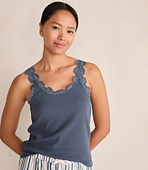 Haven Well Within Organic Cotton Rib Knit Lace Tank carousel Product Image 1