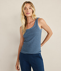 Haven Well Within Essential Organic Cotton Delicate Stripe Scoop Neck Tank carousel Product Image 1